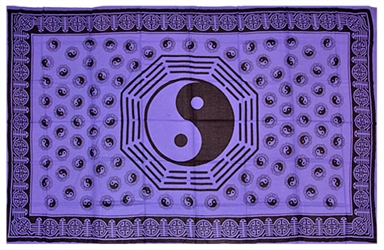 Wholesale Tapestry - Green Ying Yang Tapestry/Bedspread
