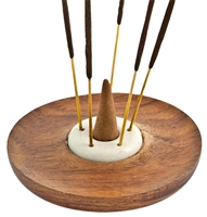 WBR07<br><br> 6 Pieces Wooden Plate Burner for Sticks & Cones - 4"D