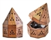 WBR103<br><br> Wooden Temple Burner for Charcoal & Cone - 3"x3"x4.5"