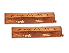 WBR104<br><br> 2 Pieces Dragon Wooden Incense Box Burner - 12"L