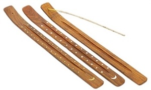 WBR17<br><br> Jumbo Wooden Incense Burner Set - 18"L (12 pieces)