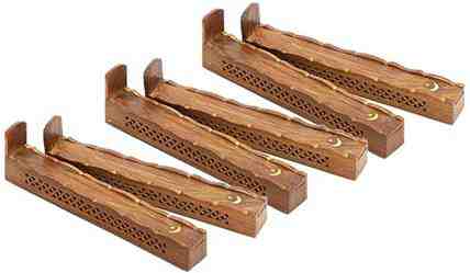 WBR18<br><br> 6 Pieces Flip Tip Wooden Incense Box Burner Set - 12"L