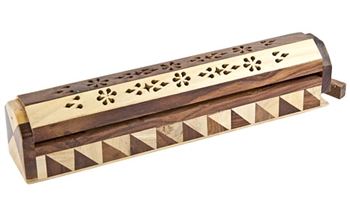 Wholesale 2-Tone Wooden Incense Coffin Box Burner