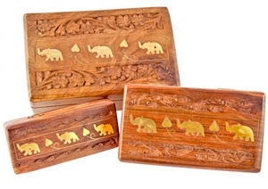 Wholesale Elephant Wooden Box Set
