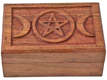 Wholesale Triple Moon Pentacle Wooden Box
