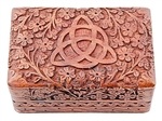 WBX20<BR><BR>Triquetra Carved Wooden Box - 4"x6"
