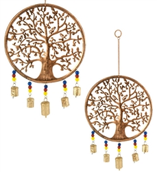 WCH119<BR><BR>2 Pieces Tree of Life Chime with Bells & Beads - 10'W, 20'H
