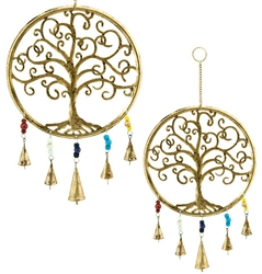 WCH121<BR><BR>2 Pieces Tree of Life Chime with Bells & Beads - 10'W, 20'H