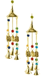 <p style=color:rgb(255,0,0);font-weight:bold>On Sale!</p>WCH134<br><br> 1" Miniature Ganesh Brass Chime with Beads - 12"L