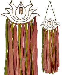 WCH29<BR><BR>2 Pieces Lotus Chime with Scarves - 11"W, 37"H
