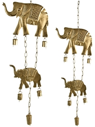WCH53<br><br> 4 Pieces Elephant Metal Wind Chime