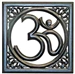 WHN16<BR><BR>Om Symbol Wooden Wall Hanging - 12"x12"