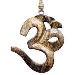 Wholesale Om Symbol Wooden Wall Hanging with Hemp Cord