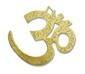 WHN21<BR><BR>Om Symbol Brass Wall Hanging 3.5"W, 3.5"H - Small
