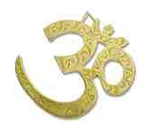 WHN21<BR><BR>Om Symbol Brass Wall Hanging 3.5"W, 3.5"H - Small