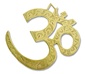 WHN22<BR><BR> Om Symbol Brass Wall Hanging 6.5"W, 6.5"H - Medium