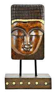 Wooden Buddha Face Table Decor