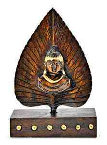 Wooden Buddha Face Table Decor