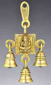 Ganesh Solid Brass Wall Hanging Chime with Seven Bells