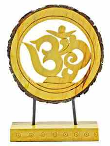 Wooden Om Symbol Table Decor