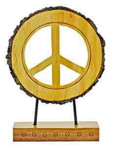 Wooden Peace Sign Table Decor