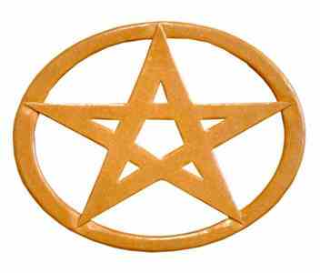 Wooden Oval Pentacle Altar Tile