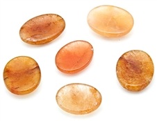 WSTN06<BR><BR>Golden Quartz Worry Stone - 1.5"L (6 Pieces)