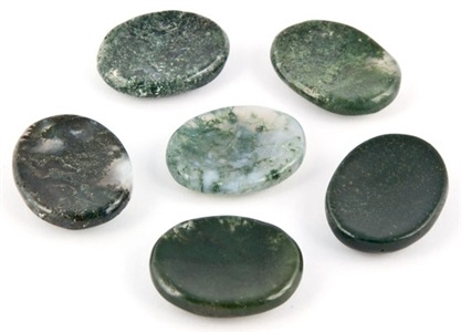 Wholesale Moss Agate Worry Stone