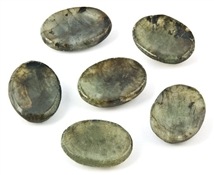 WSTN18<BR><BR>  Labradorite Worry Stone - 1.5"L (6 pieces)