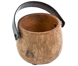 <!WTR20>WTR20<br><br> Wooden Pot with Metal Handle