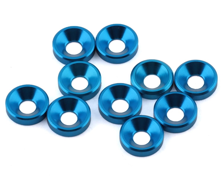 1UP Racing 3mm Countersunk Washers (Bright Blue) (10) 1UP80319