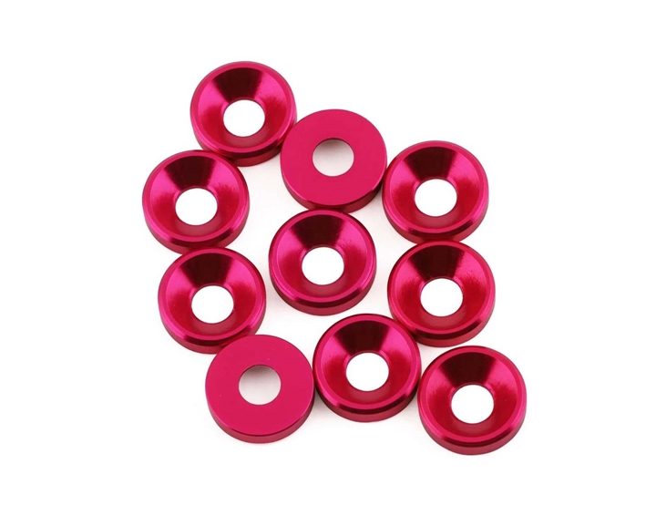 1UP Racing 3mm Countersunk Washers (Pink) (10) 1UP80349
