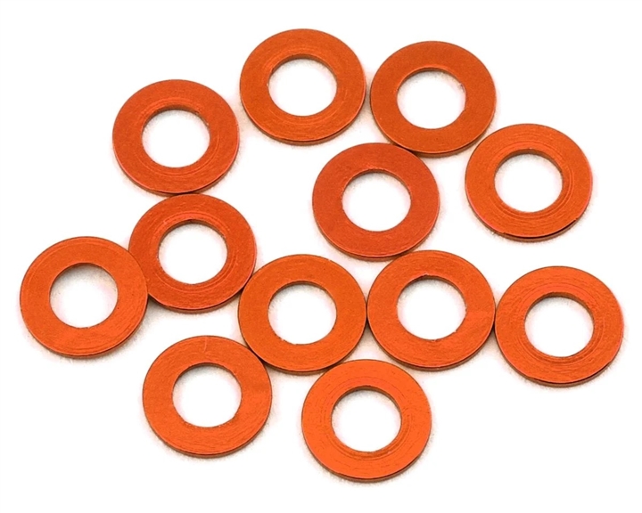 3x6x0.5mm Precision Aluminum Shims, Orange, (12 pcs) 1UP80352