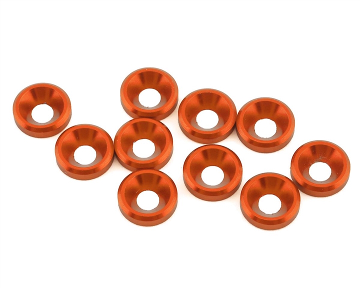 1UP Racing 3mm Countersunk Washers (Orange) (10) 1UP80359