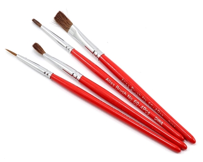 Atlas Brush Red Sable Round & Flat Brush Set (4) ABS60-4PS