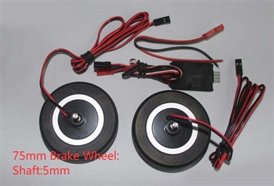 75mm Wheels with Electronic Brake System 5mm Axle