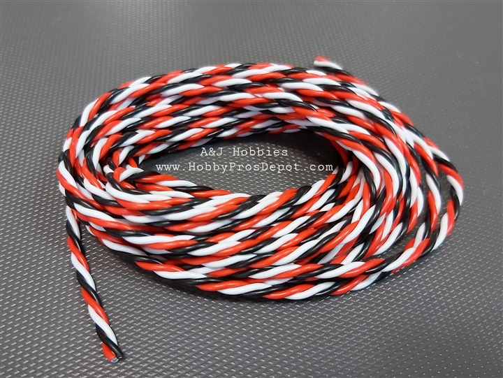 Twisted 3-Color Heavy Gauge Servo Wire 16'