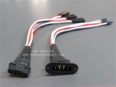 MPX 8Pin Multi Servo Connections 20AWG with 3 Servo Extension Plug Male & Femal  6"