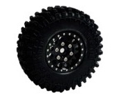 APS Aluminum1.0" Beadlock Black Wheels & Crawler Tires Set for 1:18 1:24. Set of 4, APS28424K