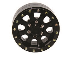APS 1.9" Aluminum Beadlock Wheels(4) Black 8-Spokes for Crawlers