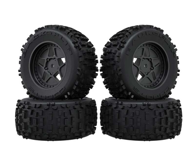 Arrma dBoots Back-Flip Mini Kraton Pre-Mounted Tires (Black) (4) w/12mm Hex - ARA-2991