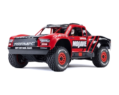 Arrma MOJAVE GROM MEGA 380 Brushed 4X4 Small Scale Desert Truck RTR with Battery & Charger, Red/Black - ARA2104T1