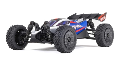 TYPHON GROM MEGA 380 Brushed 4X4 Small Scale Buggy RTR with Battery & Charger, Blue/Silver - ARA2106T1
