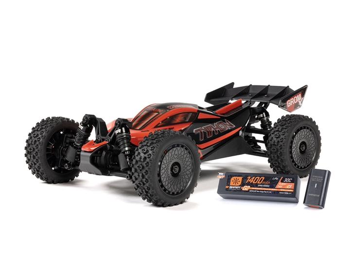 Arrma TYPHON GROM 223S BLX Brushless 4X4 Small Scale Buggy RTR with DSC (Battery & Charger included), Red - ARA2306ST1