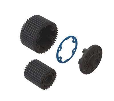 Arrma Diff Case and Idler Gear Set for 1/10 2WD (47/29T, Mod 0.8) - Blue,  ARA311095
