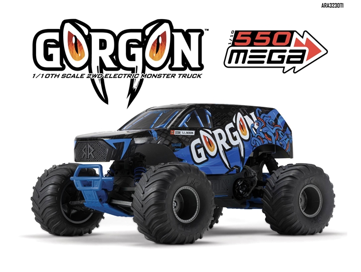 Arrma 1/10 GORGON 4X2 MEGA 550 Brushed Monster Truck RTR - ARA3230T1