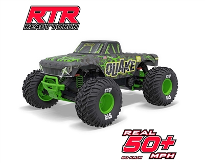 Arrma 1/10 QUAKE 223S DSC 2WD RTR Brushless Monster Truck, Green - ARA3537T2