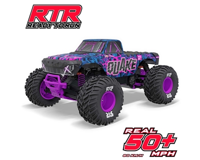 Arrma 1/10 QUAKE 223S DSC 2WD RTR Brushless Monster Truck, Purple - ARA3537T3