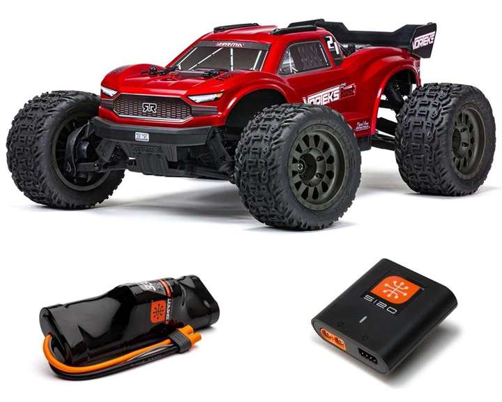 Arrma Vorteks 4X2 BOOST 1/10 Electric RTR Stadium Truck (Red) w/SLT2 2.4GHz Radio, Battery & Charger