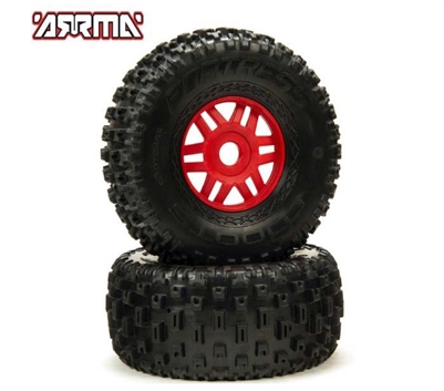 DBOOTS 'Fortress' Tire Set Glued (Red) (2pcs) ARA550065